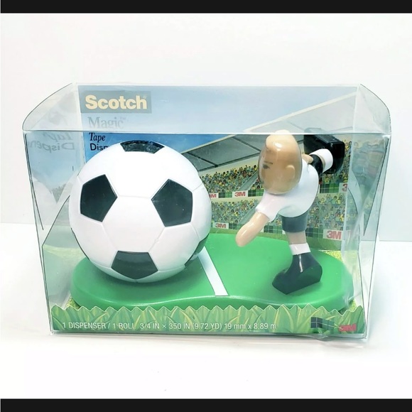 3M Scotch Soccer/Football Player Novelty Tape Dispenser - Picture 3 of 3
